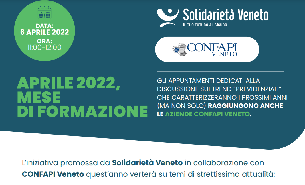 Solidarietà Veneto e Confapi Veneto: insieme per la formazione sul “previdenziale”